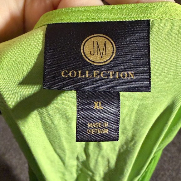 JM Collection Lime Green Blouse size XL - Picture 8 of 10